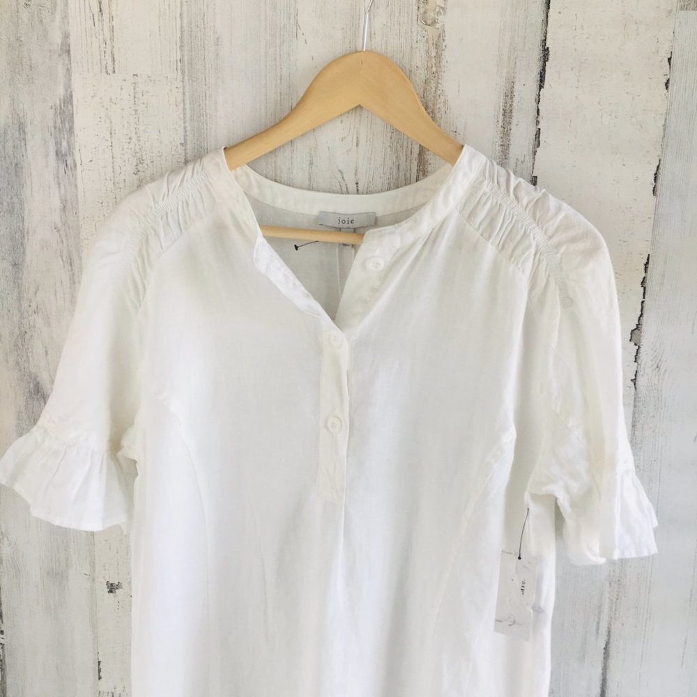Joie Brandt 100% Linen Ruffled Flounce Shift Dress - Picture 2 of 10